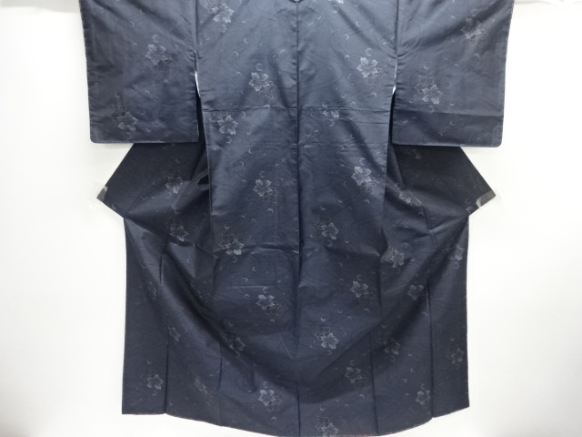 JAPANESE KIMONO / DORO OSHIMA TSUMUGI / UNUSED / WOVEN FLOWER ARABESQUE